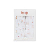 Lulujo Cotton Swaddles - Kitty & Flowerfield (Pack of 2)