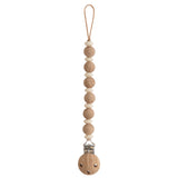 Mushie Silicone Pacifier Clip Luna - Faux Wood