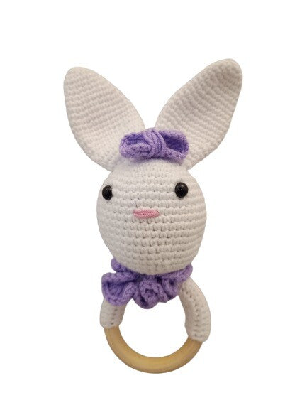 Pikkaboo HeavenlyHugs Miss Rabbit Handmade Crochet Teether