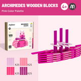 Mideer Archimedes Wooden Blocks - Pink Color Palette