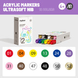 Mideer Acrylic Markers Ultra Soft - 12 Colors