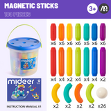 Mideer Magnetic Sticks - 100pcs