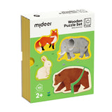Mideer 4-in-1 Wooden Puzzle Set - Wild Animals