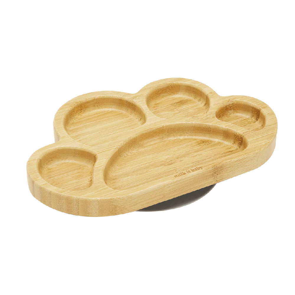 Milk It Baby Bamboo Tiger Paw Plate Set - Berry Blue - Laadlee