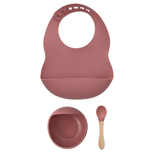 Milk It Baby Bib & Bowl Set - Rose Pink - Laadlee