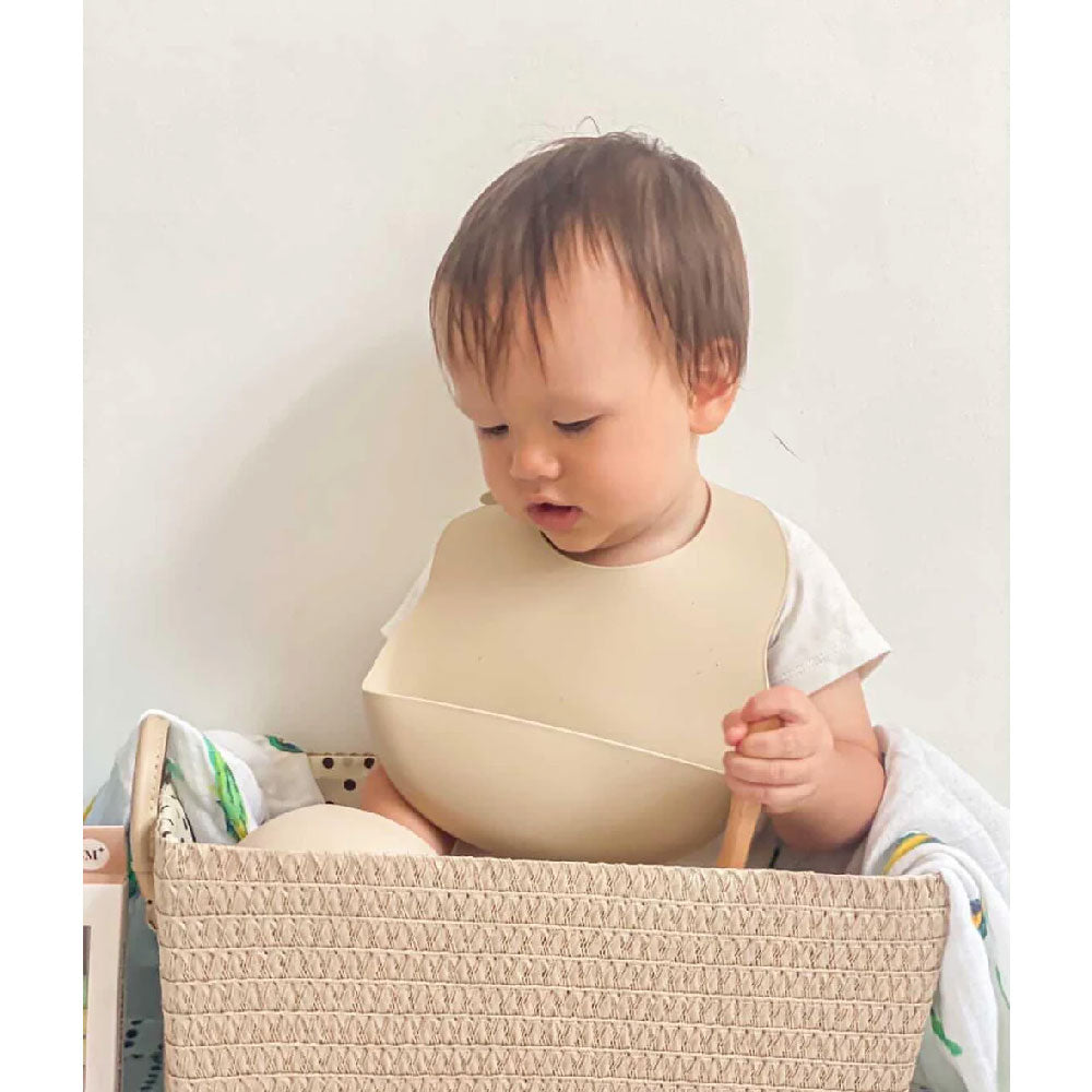 Milk It Baby Bib & Bowl Set - Sandy Beige - Laadlee