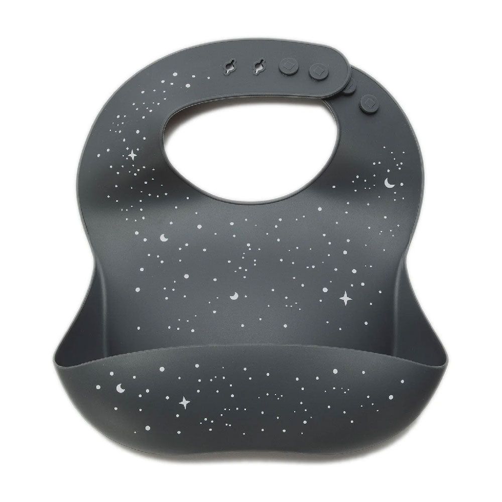 Milk It Baby Printed Bib - Galaxy Grey - Laadlee