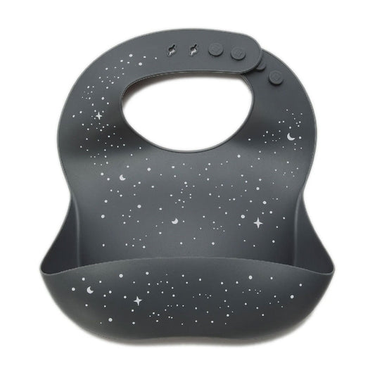 Milk It Baby Printed Bib - Galaxy Grey - Laadlee