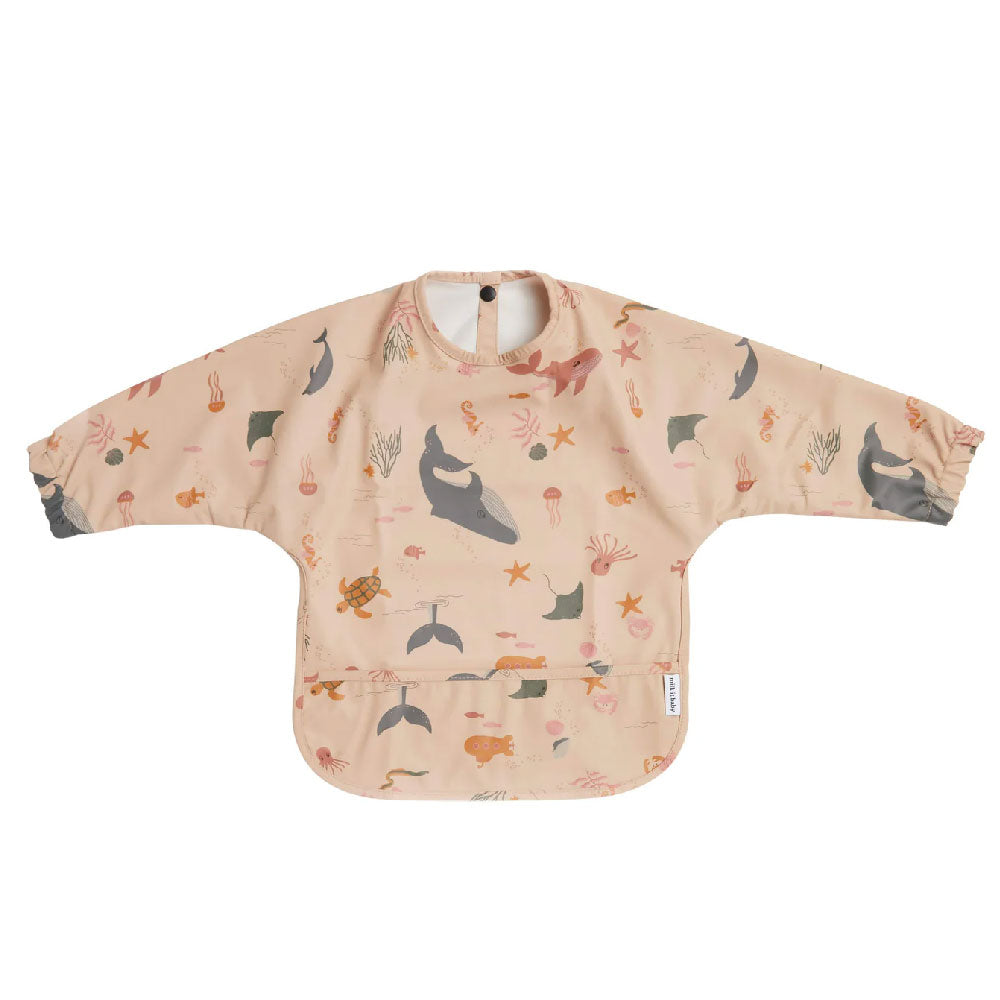 Milk It Baby Sleeved Bib - Ocean Friends