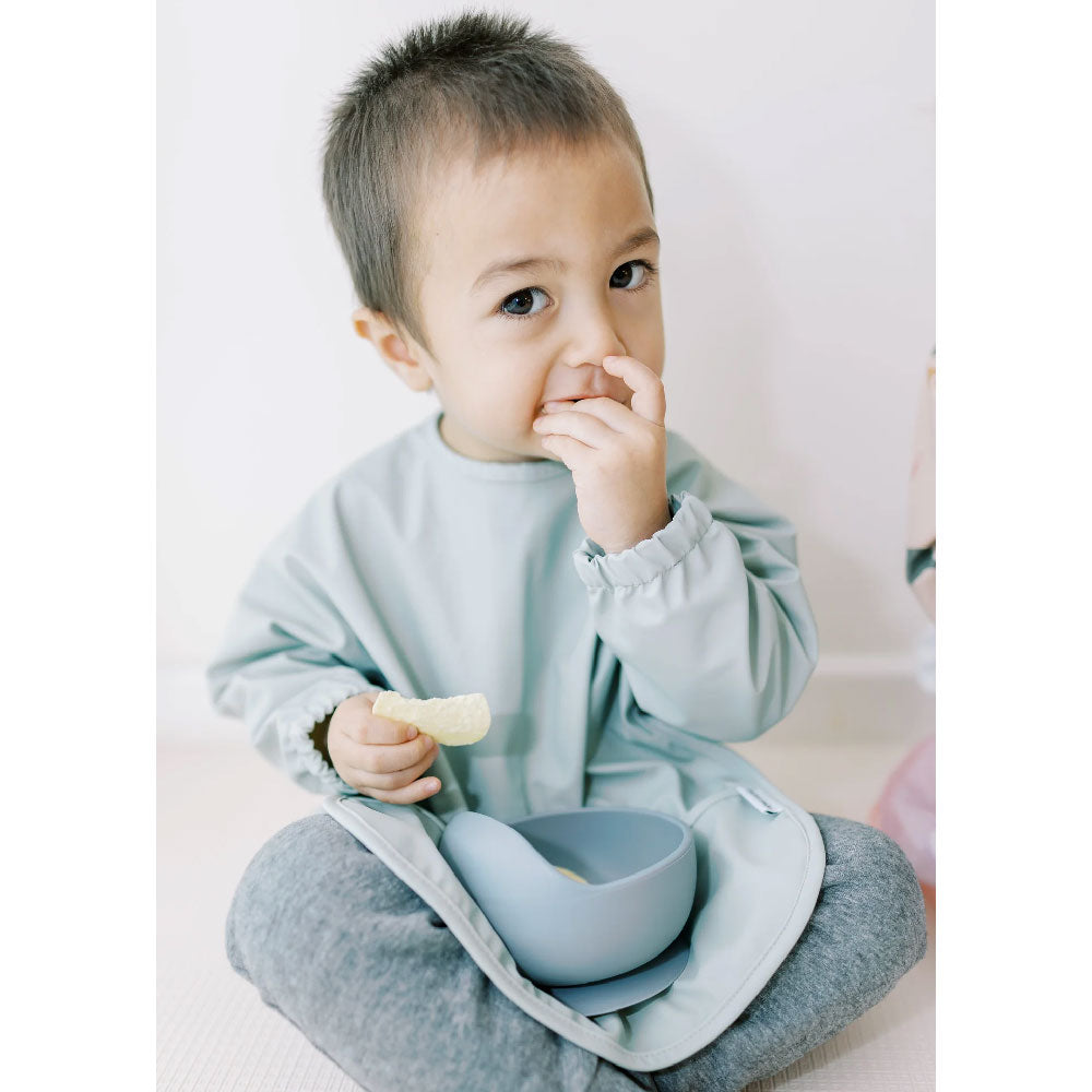 Milk It Baby Sleeved Bib - Seafoam Green - Laadlee