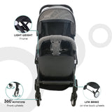 Moon Travel-Lite Cabin Stroller - Black & Grey dots