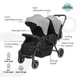 Moon Dois Twin Stroller Twin Baby Stroller Pram - Grey