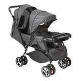 Moon Magnum Tandem Easy Fold Twin Travel Stroller - Black &  Grey dots