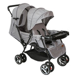 Moon Magnum Twin Stroller - Light grey
