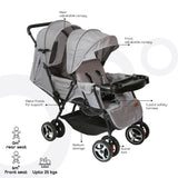 Moon Magnum Twin Stroller - Light grey