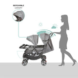 Moon Magnum Twin Stroller - Light grey