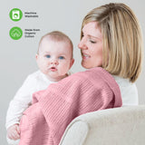 Moon Organic Cellular Blanket - Pink (75 x 100 cm)