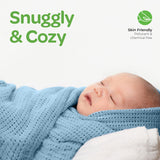 Moon Organic Cellular Blanket - Blue (75 x 100 cm)