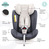 Moon GYRO Baby Car Seat ISOFIX+ Top Tether Rotation 360 - Grey