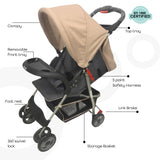 Moon Bezik One Fold Stroller - Biege