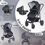 Moon Tres 3 in 1 Travel System - Black