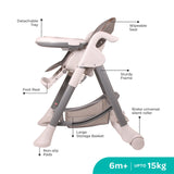 Moon Trestle Foldable Baby Highchair - Grey