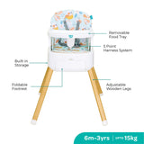 Moon HiteRite 4-in-1 Convertible Baby Highchair - Green