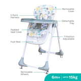 Moon Apex Baby Reclining Highchair With 7 adjustable heights - Grey