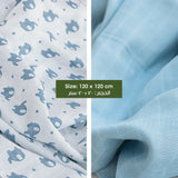 Moon Bamboo Muslin Swaddle - Elephant Print & Blue (Pack of 2)