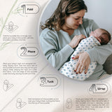 Moon Bamboo Muslin Swaddle - Elephant Print & Blue (Pack of 2)