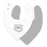 Moon Organic Bandana Bibs Regular - Bear & Grey (Pack of 2)