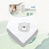 Moon Organic Bandana Bibs Regular - Bear & Grey (Pack of 2)