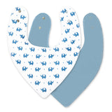 Moon Organic Bandana Bibs Regular - Elephant & Blue (Pack of 2)