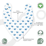 Moon Organic Bandana Bibs Regular - Elephant & Blue (Pack of 2)