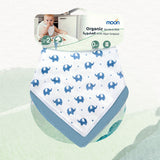 Moon Organic Bandana Bibs Regular - Elephant & Blue (Pack of 2)