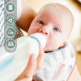 Moon Organic Muslin Bibs - Feather & pink stripes (Pack of 2)