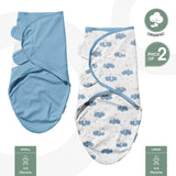 Moon Organic Swaddle - Blue Rabbit
