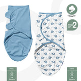 Moon Organic Swaddle - Blue elephant