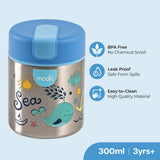 Moon Double Wall Ss Food Jar 10Oz  - Blue