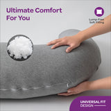 Moon Organic L Shaped Maternity Pillow - Light Grey