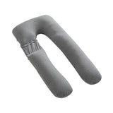Moon Organic U Shaped Maternity Pillow With Detachable Back Support - Light Grey