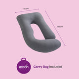 Moon Organic U Shaped Pregnancy Pillow - Grey