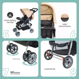 Moon Trek One Fold Stroller - Beige