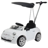MYTS Fiat 500 Pull And Push Car With Sun Shade - White