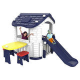 MYTS 2-in-1 Playhouse With  Play Slide, Table And Chair - Blue