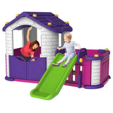 MYTS Indoor 3-in-1 Playhouse With Slide With Play Area Purple