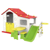 MYTS Playhouse, Slide, Table & Chair With Basketball - Red