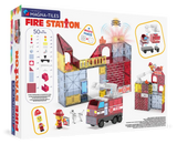 Magna-Tiles Fire Station Magnetic Construction Set - 50pcs