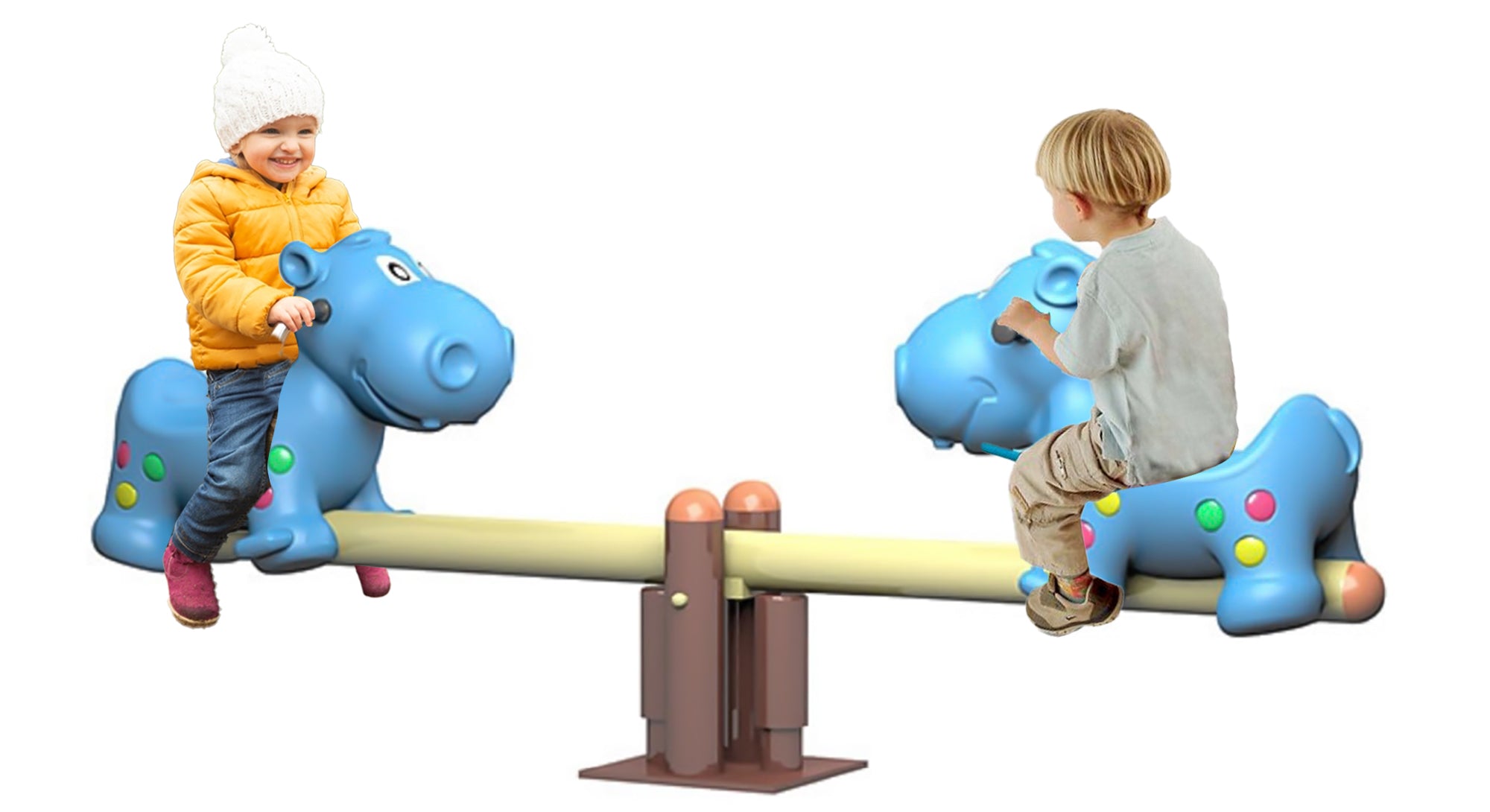 megastar-kids-amusement-park-twin-pups-seesaw-rocker-for-gardens-assorted-5