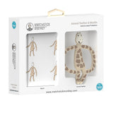 Matchstick Monkey Animal Teether & Muslin Gift Set - Giraffe